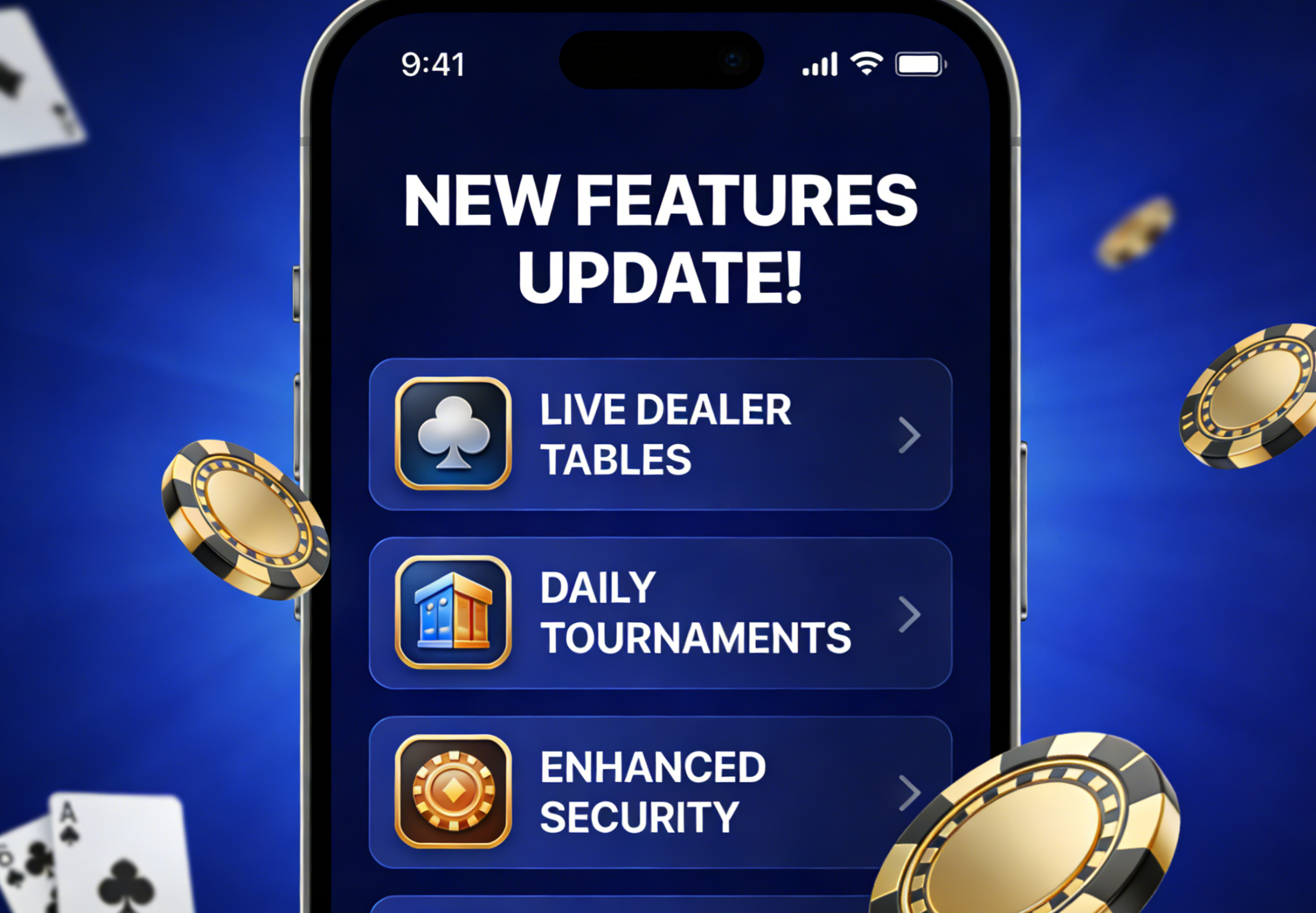 casino game app updates new features